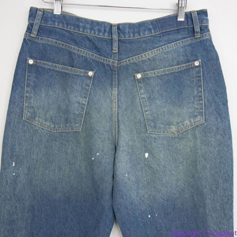 NEW Free People paint splatter raw hem cropped‎ Maggie straight jeans, 31 - Picture 6 of 16